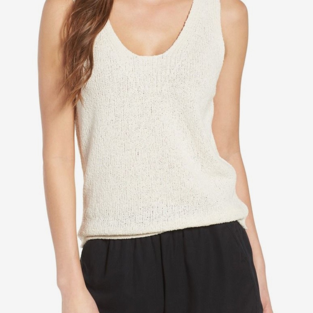Madewell Ivory Textured V-Neck Sweater
